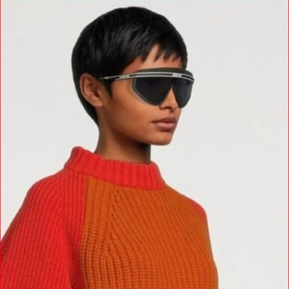 Dior BRAND NEW Sunglasses Matte Navy Blue Silver Mask DIORCLUB M2U 31B8 Unisex - Picture 7 of 15